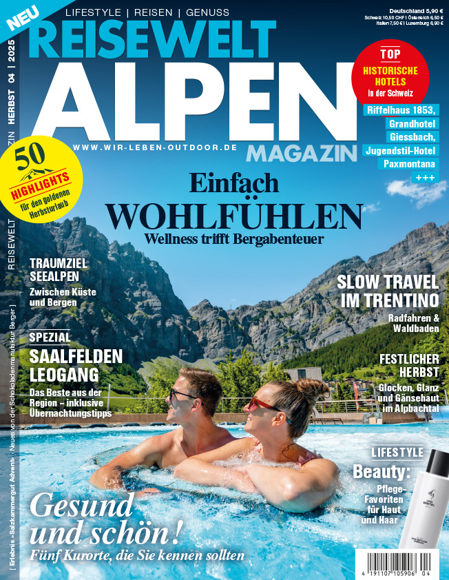 Reisewelt ALPEN Magazin 4/25 Magazincover