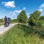 Boderadweg Radler an der Saale