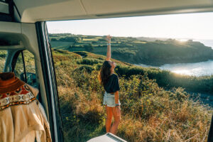 Bretagne Ausblick aus dem Van
